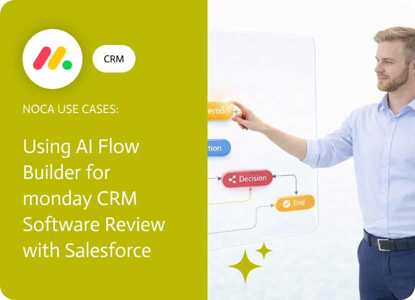 Noca | Using AI Flow Builder for monday CRM Software Review with Salesforce
