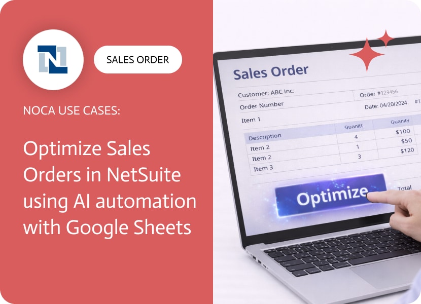 Noca | Optimize Sales Orders in NetSuite using AI automation with Google Sheets