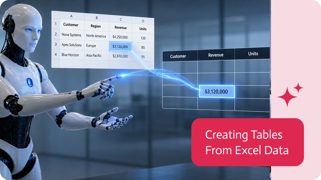 Noca | Creating Tables From Excel Data